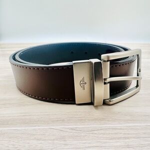 Docker's Men's Reversible Black Brown Classic Faux Leather Belt | Size S 30-32